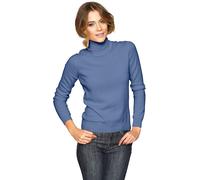 Rollkragenpullover "Rollkragenpullover", Damen, Gr. 38/40, blau, 100% Kaschmir, LINEA TESINI BY HEINE, unifarben, Pullover Rollkragenpullover (65700260-38) blau