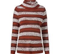Rollkragenpullover rostrot-ecru-gemustert 56 Polyacryl, Polyester