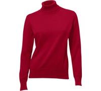 Rollkragenpullover HEINE "Rollkragen-Pullover", Damen, Gr. 40, rot, 100% Baumwolle, unifarben, Pullover Rollkragenpullover (57703400-40) rot