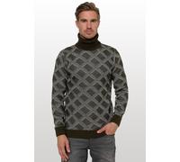 Rollkragenpullover RUSTY NEAL, Herren, Gr. 3XL, grün (khaki), 70% Polyacryl, 30% Baumwolle, unifarben, normal, hoch geschlossener Ausschnitt, Pullover Rollkragenpullover, mit stylischem Karo-Muster (4