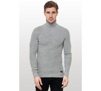 Rollkragenpullover RUSTY NEAL, Herren, Gr. L, grau (hellgrau), 82% Polyacryl, 10% Polyamid, 8% Elasthan, unifarben, normal, hoch geschlossener Ausschnitt, Pullover Rollkragenpullover, mit stilvollem H