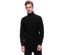 Rollkragenpullover RUSTY NEAL, Herren, Gr. L, schwarz, 50% Baumwolle, 50% Polyacryl, unifarben, normal, hoch geschlossener Ausschnitt, Pullover Rollkragenpullover, mit kuscheligem Rollkragen (25138605