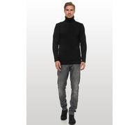 Rollkragenpullover RUSTY NEAL, Herren, Gr. L, schwarz, 70% Polyacryl, 30% Baumwolle, unifarben, normal, hoch geschlossener Ausschnitt, Pullover Rollkragenpullover, im angesagten Design (60365524-L) sc