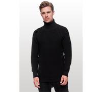 Rollkragenpullover RUSTY NEAL, Herren, Gr. M, schwarz, 50% Baumwolle, 50% Polyacryl, unifarben, normal, hoch geschlossener Ausschnitt, Pullover Rollkragenpullover, mit kuscheligem Rollkragen (25138605