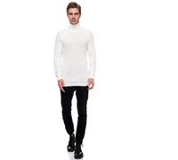 Rollkragenpullover RUSTY NEAL, Herren, Gr. S, weiß, 50% Baumwolle, 50% Polyacryl, unifarben, normal, hoch geschlossener Ausschnitt, Pullover Rollkragenpullover, mit kuscheligem Rollkragen (87514704-S)