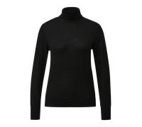 Rollkragenpullover S.OLIVER BLACK LABEL, Damen, Gr. 38, schwarz, Web, Obermaterial: 54% Polyester, 20% Polyacryl, 20% Polyamid, 6% Wolle, unifarben, tailliert hüftbedeckend, Rundhals, abgesteppte Kant