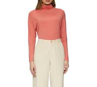 Rollkragenpullover S.OLIVER, Damen, Gr. 36, rosa (winter blush stripe), Obermaterial: 95% Lyocell, 5% Elasthan, gestreift, regular fit taillenbedeckt, ohne Ausschnitt, gerader Abschluss, Pullover Roll