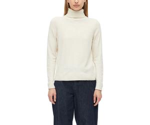 Rollkragenpullover S.OLIVER, Damen, Gr. 40, beige (light beige melange), Strick, Obermaterial: 72% Viskose, 28% Polyester, unifarben, normal hüftbedeckend, Rundhals, Bündchen, Pullover Rollkragenpullo
