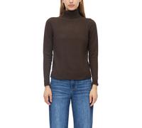 Rollkragenpullover S.OLIVER, Damen, Gr. 46, braun, Strick, Obermaterial: 72% Viskose, 28% Polyester, unifarben, normal hüftbedeckend, Rundhals, Bündchen, Pullover Rollkragenpullover, mit Viskose / Fei