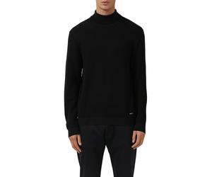 Rollkragenpullover S.OLIVER, Herren, Gr. XL, schwarz, Strick, Obermaterial: 100% Baumwolle, unifarben, regular fit normal, ohne Ausschnitt, Rippbündchen, Pullover Rollkragenpullover, mit Rippbündchen