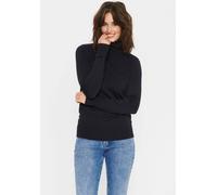 Rollkragenpullover SAINT TROPEZ "J2046, MilaSZ Rollneck", Damen, Gr. S, blau (night sky), Strick, Obermaterial: 80% Viskose, 20% Polyamid, normal, Rundhals, Rippbündchen, Pullover Rollkragenpullover, 