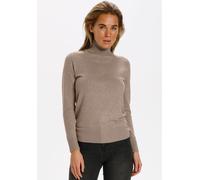 Rollkragenpullover SAINT TROPEZ "J2046, MilaSZ Rollneck", Damen, Gr. S, braun (atmos), Strick, Obermaterial: 80% Viskose, 20% Polyamid, normal, Rundhals, Rippbündchen, Pullover Rollkragenpullover, Fei