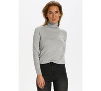 Rollkragenpullover SAINT TROPEZ "J2046, MilaSZ Rollneck", Damen, Gr. S, grau (pearl grau mel ange), Strick, Obermaterial: 80% Viskose, 20% Polyamid, normal, Rundhals, Rippbündchen, Pullover Rollkragen