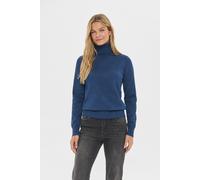 Rollkragenpullover SAINT TROPEZ "J2046, MilaSZ Rollneck", Damen, Gr. S, pageant blau melange, Strick, Obermaterial: 80% Viskose, 20% Polyacryl, meliert, normal, Rundhals, Rippbündchen, Pullover Rollkr