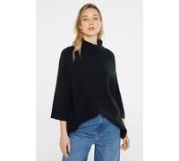 Rollkragenpullover SENSES.THE LABEL, Damen, Gr. XL/XXL, blau, Material: 67% Polyacryl, 14% Polyester, 12% Polyamid, 7% Elasthan, Strukturmuster, oversize lang, Rundhals, Raglanärmel Rippstrickbündchen