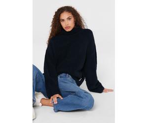 Rollkragenpullover SENSES.THE LABEL, Damen, Gr. XL/XXL, blau, Strick, Material: 60% Polyacryl, 15% Polyamid, 10% Wolle, 10% Viskose, 5% Alpaka, unifarben, loose fit normal, Rundhals, eingesetzt Rippbü