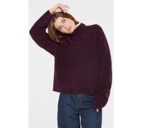 Rollkragenpullover SENSES.THE LABEL, Damen, Gr. XS/S, lila (deep plum), Material: 60% Polyacryl, 15% Polyamid, 10% Wolle, 10% Viskose, 5% Alpaka, unifarben, loose fit normal, Rundhals, eingesetzt Ripp