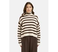 Rollkragenpullover SMITH & SOUL, Damen, Gr. XS, choco print, Strick, Material: 47% Polyamid, 29% Polyacryl, 22% Alpaka, 2% Elasthan, gestreift, kurz, Rundhals, Fledermausärmel Rippbündchen, Pullover R