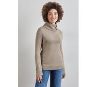 Rollkragenpullover STREET ONE, Damen, Gr. 34, beige (mocha glow meliert), Stoff, 52% Viskose, 28% Polyester, 20% Nylon, unifarben, normal normal, hoch geschlossener Ausschnitt, Bündchen, Pullover, mit