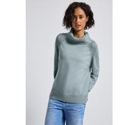 Rollkragenpullover STREET ONE, Damen, Gr. 34, blau (nile blau meliert), Stoff, 30% Polyester, 29% Polyacryl, 21% Viskose, 20% Nylon, unifarben, normal normal, hoch geschlossener Ausschnitt, Strickbünd