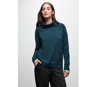 Rollkragenpullover STREET ONE, Damen, Gr. 34, tide blau, Stoff, 30% Polyester, 29% Polyacryl, 21% Viskose, 20% Nylon, unifarben, normal normal, hoch geschlossener Ausschnitt, Strickbündchen, Pullover