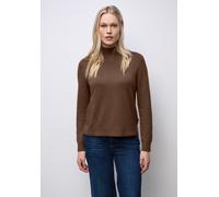 Rollkragenpullover STREET ONE, Damen, Gr. 40, hazelnut braun meliert, Stoff, 71% Viskose, 29% Nylon, unifarben, normal normal, hoch geschlossener Ausschnitt, elastischer Bund, Pullover Rollkragenpullo