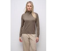 Rollkragenpullover STREET ONE, Damen, Gr. 40, silk braun meliert, Stoff, 71% Viskose, 29% Nylon, unifarben, normal normal, hoch geschlossener Ausschnitt, elastischer Bund, Pullover Rollkragenpullover,