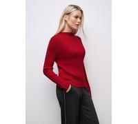 Rollkragenpullover STREET ONE, Damen, Gr. 42, rot (racing rot), Stoff, 30% Polyester, 29% Polyacryl, 21% Viskose, 20% Nylon, unifarben, normal normal, hoch geschlossener Ausschnitt, Rippbündchen, Pull