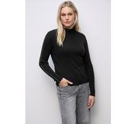 Rollkragenpullover STREET ONE, Damen, Gr. 42, schwarz, Stoff, 30% Polyester, 29% Polyacryl, 21% Viskose, 20% Nylon, unifarben, normal normal, hoch geschlossener Ausschnitt, Rippbündchen, Pullover Roll