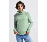 Rollkragenpullover STREET ONE, Damen, Gr. 46, serene grün meliert, Stoff, 30% Polyester, 29% Polyacryl, 21% Viskose, 20% Nylon, unifarben, normal normal, hoch geschlossener Ausschnitt, Strickbündchen,