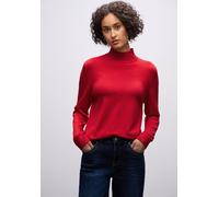 Rollkragenpullover STREET ONE, Damen, Gr. 46, rot (racing rot), Stoff, 71% Viskose, 29% Nylon, unifarben, normal normal, hoch geschlossener Ausschnitt, elastischer Bund, Pullover Rollkragenpullover, F
