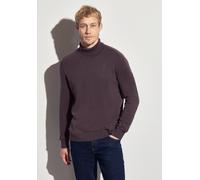 Rollkragenpullover STREET ONE MEN, Herren, Gr. M (40), braun (bordeaux rot), Web, 100% Baumwolle, unifarben, normal normal, hoch geschlossener Ausschnitt, Rippbündchen, Pullover Rollkragenpullover, au