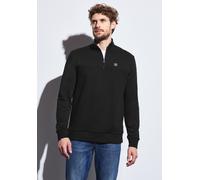Rollkragenpullover STREET ONE MEN, Herren, Gr. M40, schwarz, Web, 80% Baumwolle, 20% Polyester, unifarben, comfort fit normal, hoch geschlossener Ausschnitt, elastischer Bund, Pullover Rollkragenpullo