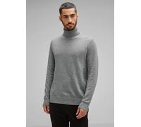 Rollkragenpullover STREET ONE MEN, Herren, Gr. XXL (46), grau (stone grau melange), Web, 60% Baumwolle, 40% Polyester, unifarben, normal hüftlang, hoch geschlossener Ausschnitt, Bündchen, Pullover Rol