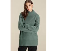 Rollkragenpullover TAMARIS "aus weicher Viskosemischung", Damen, Gr. 36/38, grün (salbei melange), Strick, Obermaterial: 50% Viskose, 28% Polyester, 22% Polyamid, meliert, unifarben, lässig geschnitte