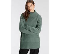 Rollkragenpullover TAMARIS, Damen, Gr. 32/34, grün (salbei melange), Strick, Obermaterial: 50% Viskose, 26% Polyamid, 24% Polyester, lässig geschnitten hüftbedeckend, Strickbündchen, Pullover Rollkrag