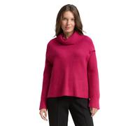 Rollkragenpullover TOM TAILOR, Damen, Gr. XL, schwarz pink melange, Strick, Obermaterial: 52% Viskose, 27% Polyester, 21% Polyamid, meliert, oversize normal, ohne Ausschnitt, Rippbündchen, Pullover Ro