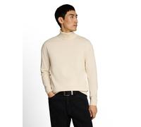 Rollkragenpullover TOM TAILOR, Herren, Gr. 3XL, beige (gardenia weiß), Strick, Obermaterial: 100% Baumwolle, regular fit hüftbedeckend, Rundhals, Flachstrickbündchen, Pullover Rollkragenpullover, im S
