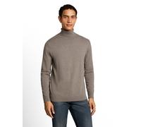Rollkragenpullover TOM TAILOR, Herren, Gr. L, beige (driftwood taupe melangé), Strick, Obermaterial: 100% Baumwolle, regular fit hüftbedeckend, Rundhals, Flachstrickbündchen, Pullover Rollkragenpullov