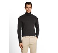 Rollkragenpullover TOM TAILOR, Herren, Gr. L, schwarz (schwarz grau melange), Strick, Obermaterial: 100% Baumwolle, regular fit hüftbedeckend, Rundhals, Flachstrickbündchen, Pullover Rollkragenpullove