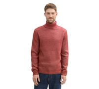 TOM TAILOR Herren 1043347 Basic Rollkragenpullover in melierter Optik, 36327-Dark Burgundy Red White Core, XX-Large