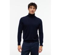 Rollkragenpullover TOMMY HILFIGER "NY MERINO ROLL NECK", Herren, Gr. L, blau (navy blau), Strick, Obermaterial: 100% Wolle, regular fit normal, Pullover Rollkragenpullover, aus reiner Wolle (93261628-