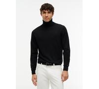 Rollkragenpullover TOMMY HILFIGER "NY MERINO ROLL NECK", Herren, Gr. L, schwarz, Strick, Obermaterial: 100% Wolle, regular fit normal, Pullover Rollkragenpullover, aus reiner Wolle (61477764-L) schwar