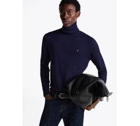 Rollkragenpullover TOMMY HILFIGER "PIMA ORG CTN CASHMERE ROLL NECK", Herren, Gr. S, blau (desert sky), Obermaterial: 92% Baumwolle, 8% Kaschmir, amerikanischer Ausschnitt, Pullover Rollkragenpullover