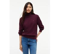 Rollkragenpullover TOMMY JEANS "TJW ESSENTIAL TRTLNK SWEATER", Damen, Gr. M (40), lila (calypso berry), Strick, Obermaterial: 100% Baumwolle, unifarben, normal, Rundhals, Bündchen, Pullover Rollkragen