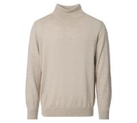 Rollkragenpullover VENTI "VENTI Rollkragenpullover uni", Herren, Gr. L, beige, 100% Wolle (Merino), Pullover (12594529-L) beige