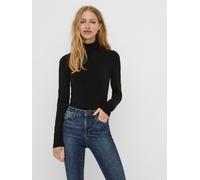 Rollkragenpullover VERO MODA "VMGLORY LS ROLLNECK BLOUSE GA NOOS", Damen, Gr. L, schwarz, Strick, Obermaterial: 80% Viskose, 20% Nylon, unifarben, regular fit taillenbedeckt, hoch geschlossener Aussch
