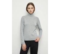 Rollkragenpullover VERO MODA "VMHAPPINESS LS ROLLNK PULLOVE GA BOO REP", Damen, Gr. S, grau (light grau melange), Feinstrick, Obermaterial: 50% Viskose, 28% Polyester, 22% Nylon, unifarben, slim fit t