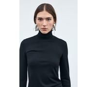Rollkragenpullover VILA "VIMALU ROLLNECK L/S KNIT TOP NOOS", Damen, Gr. L, schwarz beauty, Strick, Obermaterial: 50% Polyester, 30% Viskose, 20% Nylon, unifarben, normal, Rundhals, Pullover Rollkragen