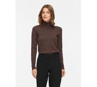 Rollkragenpullover VILA "VIMALU ROLLNECK L/S KNIT TOP NOOS", Damen, Gr. M, coffee bean detail:melange, Strick, Obermaterial: 50% Polyester, 30% Viskose, 20% Nylon, meliert, normal, Rundhals, Pullover